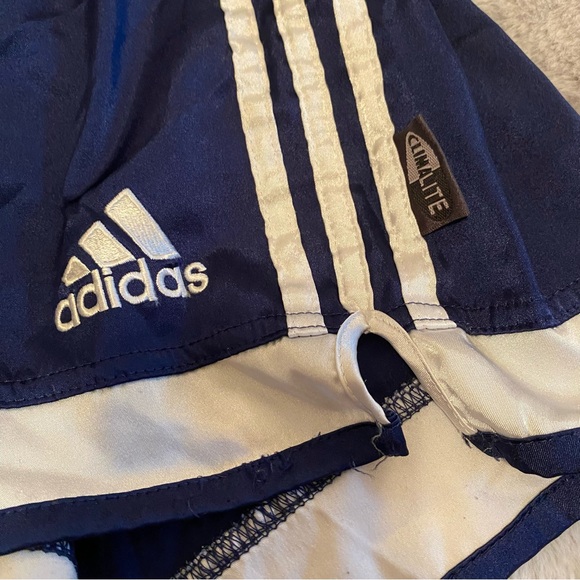 Adidas vintage 90s Y2K style navy shiny Climalite soccer shorts, size L - Picture 3 of 16